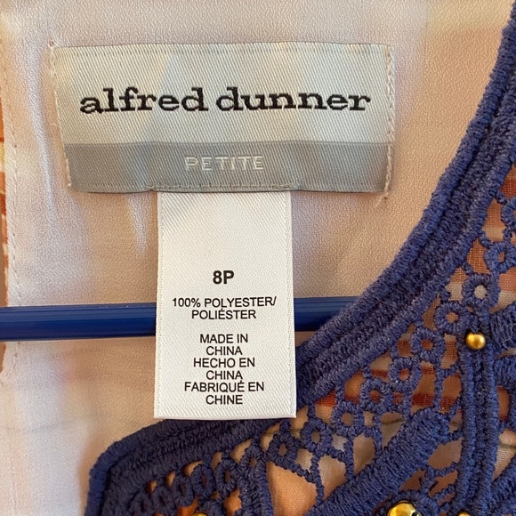 Alfred Dunner Striped Top with Blue Lace Accent - Picture 4 of 9